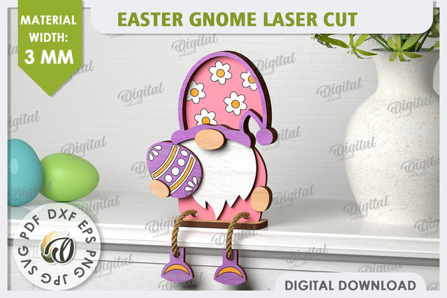 Easter Gnome Laser Cut. 3D Easter Gnome Decor SVG SVG Evgenyia Guschina 