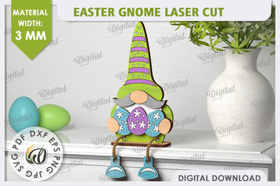 Easter Gnome Laser Cut. 3D Easter Gnome Decor SVG SVG Evgenyia Guschina 