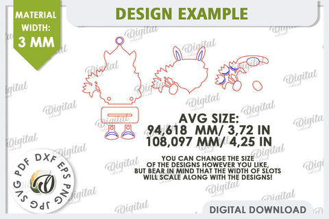 Easter Gnome Laser Cut. 3D Easter Gnome Decor SVG SVG Evgenyia Guschina 