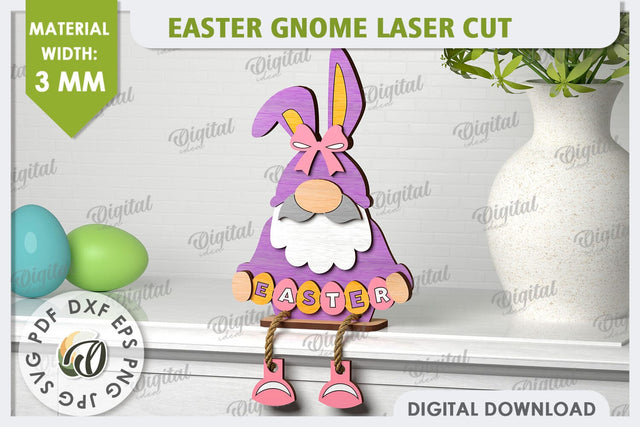 Easter Gnome Laser Cut. 3D Easter Gnome Decor SVG SVG Evgenyia Guschina 