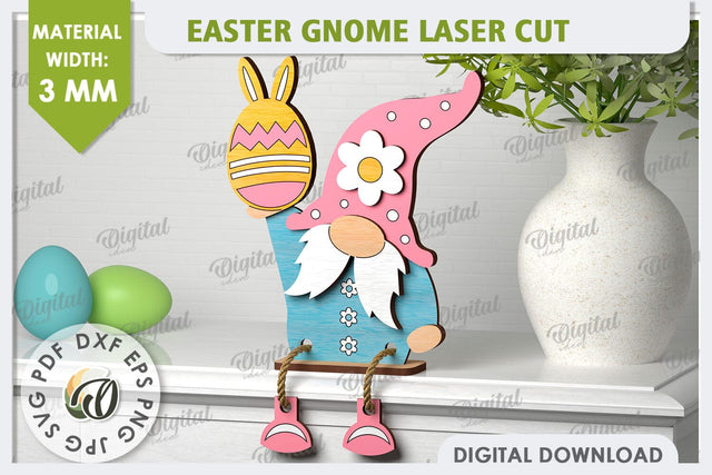 Easter Gnome Laser Cut. 3D Easter Gnome Decor SVG SVG Evgenyia Guschina 