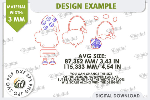 Easter Gnome Laser Cut. 3D Easter Gnome Decor SVG SVG Evgenyia Guschina 