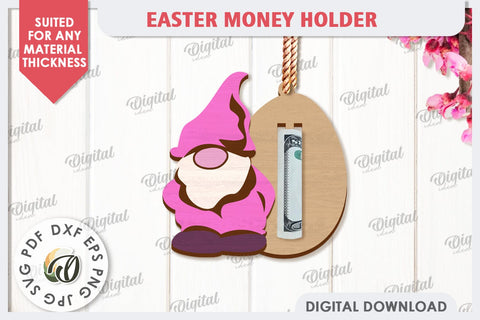Easter Gnome Money Holder Laser Cut. Easter Gift SVG SVG Evgenyia Guschina 