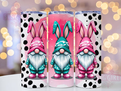 Easter Gnome Pink Bunny Tumbler, Pink Bunny Wrap, Spring Gnome Design, Cute Easter Cup, Floral Bunny Sublimation, Pastel Gnome Print, Easter Gift Tumbler Sublimation SvggirlplusArt 
