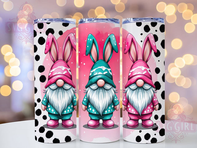 Easter Gnome Pink Bunny Tumbler, Pink Bunny Wrap, Spring Gnome Design, Cute Easter Cup, Floral Bunny Sublimation, Pastel Gnome Print, Easter Gift Tumbler Sublimation SvggirlplusArt 