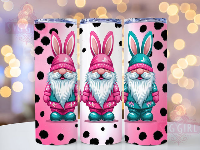 Easter Gnome Pink Bunny Tumbler, Pink Bunny Wrap, Spring Gnome Design, Cute Easter Cup, Floral Bunny Sublimation, Pastel Gnome Print, Easter Gift Tumbler Sublimation SvggirlplusArt 