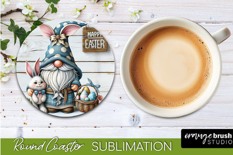 Easter Gnome Round Coaster Sublimation Bundle 20 PNG Sublimation OrangeBrushStudio 
