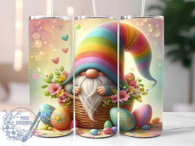 Easter Gnome Spring Basket Tumbler Wrap, Spring Basket Sublimation, Cute Gnome Wrap, Easter Egg Cup, Holiday Gnome Design, Pastel Easter Mug, Gnome Lover Gift Sublimation ToriDesigns 