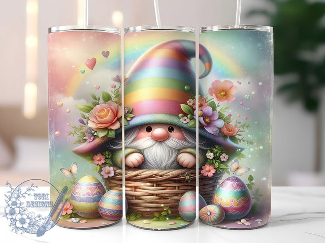 Easter Gnome Spring Basket Tumbler Wrap, Spring Basket Sublimation, Cute Gnome Wrap, Easter Egg Cup, Holiday Gnome Design, Pastel Easter Mug, Gnome Lover Gift Sublimation ToriDesigns 