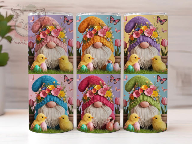 Easter Gnome Spring Chick Tumbler, Spring Flower Tumbler, Cute Chick Wrap, Stylish 20oz Wrap, Sublimation Design, Trendy Gift Idea, Festive Easter Tumbler Sublimation Lara' s Designs 