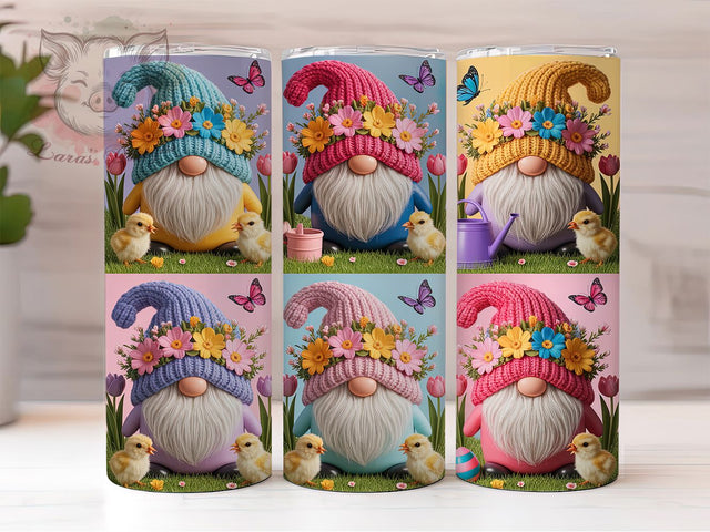Easter Gnome Spring Chick Tumbler, Spring Flower Tumbler, Cute Chick Wrap, Stylish 20oz Wrap, Sublimation Design, Trendy Gift Idea, Festive Easter Tumbler Sublimation Lara' s Designs 
