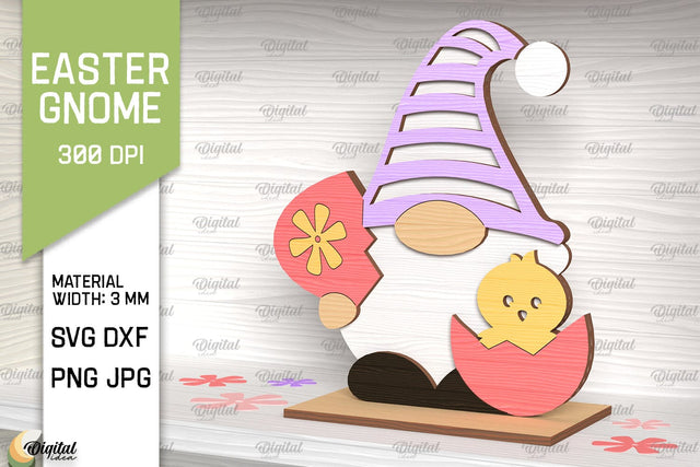 Easter Gnome SVG. 3D Easter Decor Laser Cut SVG Evgenyia Guschina 