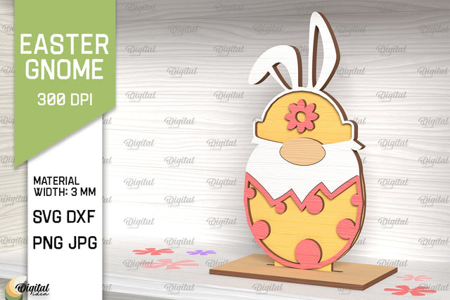 Easter Gnome SVG. 3D Easter Decor Laser Cut SVG Evgenyia Guschina 