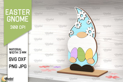 Easter Gnome SVG. 3D Easter Decor Laser Cut SVG Evgenyia Guschina 