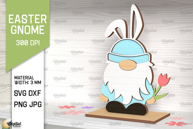 Easter Gnome SVG. 3D Easter Decor Laser Cut SVG Evgenyia Guschina 