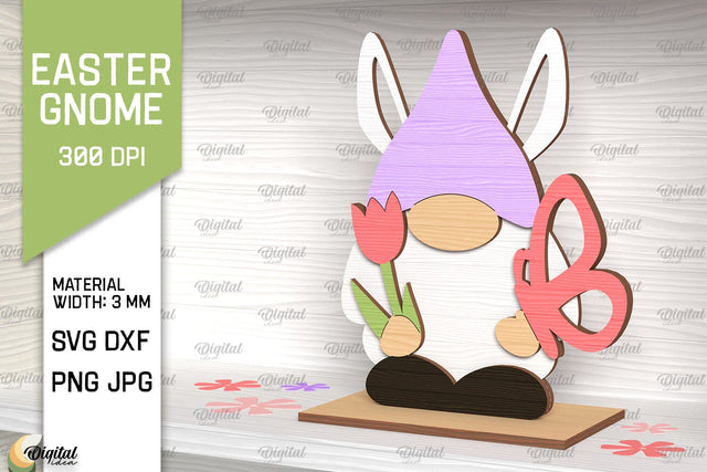 Easter Gnome SVG. 3D Easter Decor Laser Cut SVG Evgenyia Guschina 