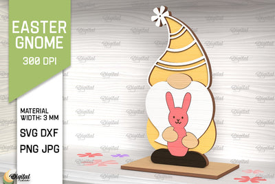 Easter Gnome SVG. 3D Easter Decor Laser Cut SVG Evgenyia Guschina 