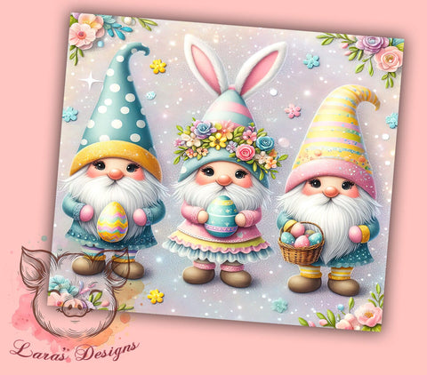 Easter Gnome Tumbler Wrap, Bunny Easter Design, 20oz Sublimation Wrap, Digital Download Tumbler, Happy Easter Art, Cute Bunny Gift, Spring Tumbler Design, Easter Holiday Sublimation Lara' s Designs 
