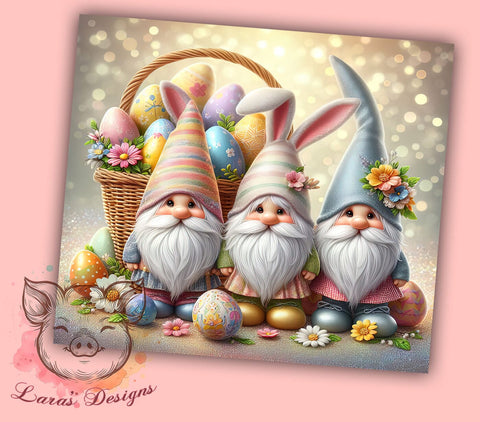Easter Gnomes 20 oz Skinny Tumbler Sublimation Design, Straight & Tapered Tumbler Png, Gnome Tumbler Png, Digital Download PNG Sublimation Lara' s Designs 