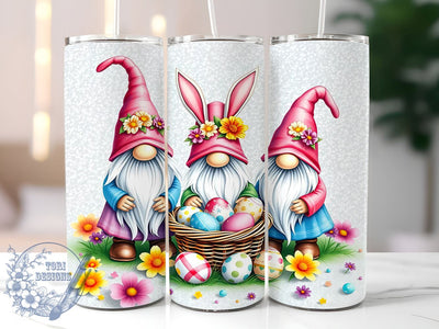 Easter Gnomes 20oz Skinny Tumbler PNG, Gnome Tumbler Sublimation Wrap, Straight & Tapered Tumbler Wrap, Instant Digital Download Sublimation ToriDesigns 