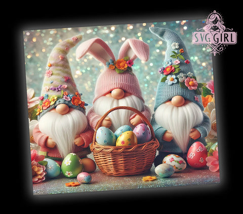 Easter Gnomes 20oz Tumbler Wrap Sublimation Design, Straight Tapered Tumbler Wrap, Gnomes Tumbler Png, Instant Digital Download Sublimation SvggirlplusArt 