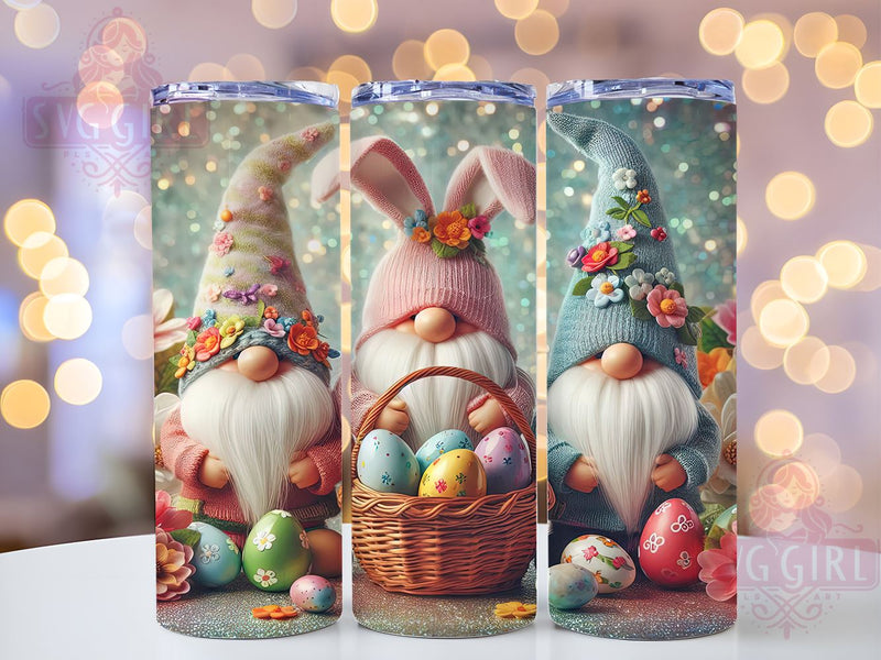 Easter Gnomes 20oz Tumbler Wrap Sublimation Design, Straight Tapered Tumbler Wrap, Gnomes Tumbler Png, Instant Digital Download Sublimation SvggirlplusArt 