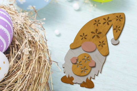 Easter Gnomes Bundle, Decorative Layered Templates SVG LaserCutano 