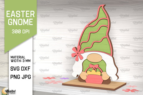 Easter Gnomes SVG Bundle. 3D Easter Decor Laser Cut SVG Evgenyia Guschina 
