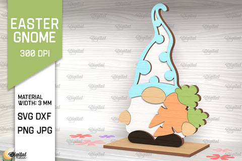 Easter Gnomes SVG Bundle. 3D Easter Decor Laser Cut SVG Evgenyia Guschina 