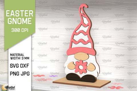 Easter Gnomes SVG Bundle. 3D Easter Decor Laser Cut SVG Evgenyia Guschina 