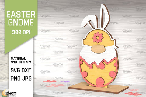 Easter Gnomes SVG Bundle. 3D Easter Decor Laser Cut SVG Evgenyia Guschina 
