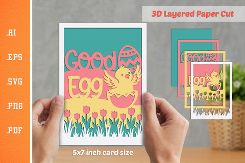 Easter Good Egg - 3D Layered Paper Cut SVG SVG Slim Studio 
