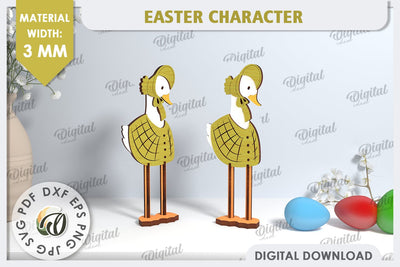 Easter Goose Laser Cut. Easter Characters. Easter Stand SVG SVG Evgenyia Guschina 