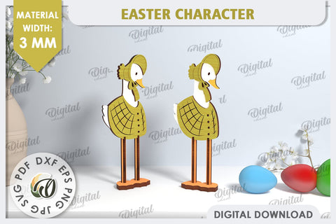 Easter Goose Laser Cut. Easter Characters. Easter Stand SVG SVG Evgenyia Guschina 