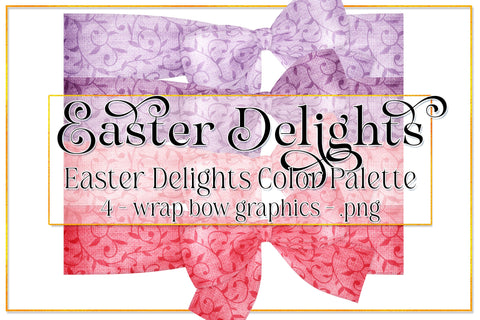 Easter Graphics | Photo Wrap Bows | Easter Delights | Easter Bow | Easter Holiday | Spring Bow | Easter Clipart | Floral Bows 2 Sublimation Designing with Marlo 