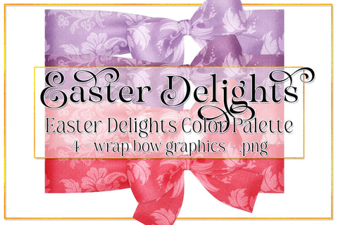 Easter Graphics | Photo Wrap Bows | Easter Delights | Easter Bow | Easter Holiday | Spring Bow | Easter Clipart | Floral Bows 4 Sublimation Designing with Marlo 