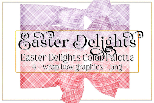 Easter Graphics | Photo Wrap Bows | Easter Delights | Easter Bow | Easter Holiday | Spring Bow | Easter Clipart | Plaid Bows 2 Sublimation Designing with Marlo 