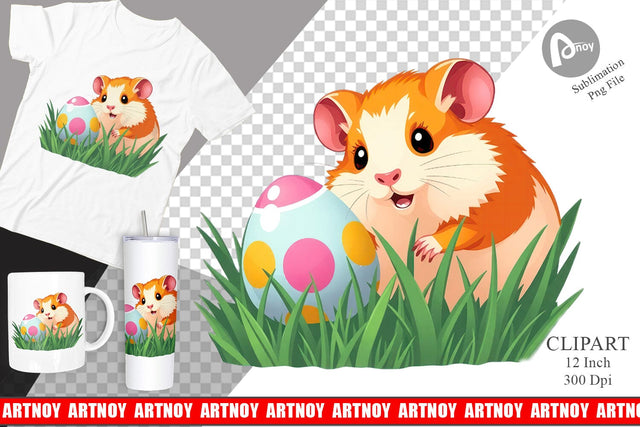 Easter Hamster Clipart Sublimation artnoy 