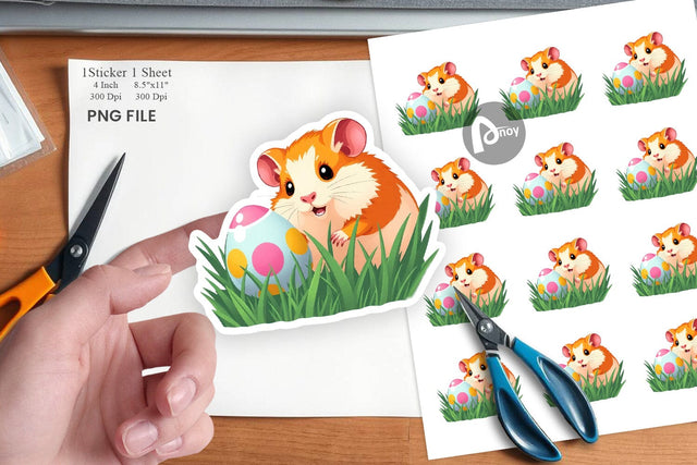 Easter Hamster Sticker Sublimation artnoy 