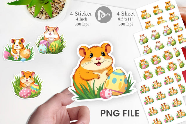 Easter Hamster Sticker Sublimation artnoy 