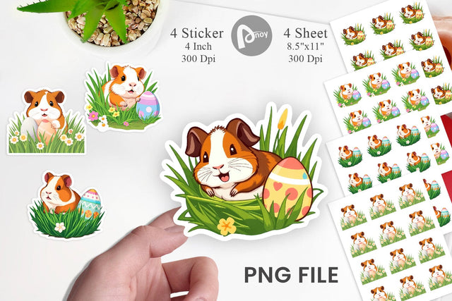 Easter Hamster Sticker Sublimation artnoy 