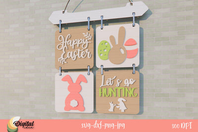Easter Hanging Interchangeable Sign Laser Cut SVG Evgenyia Guschina 