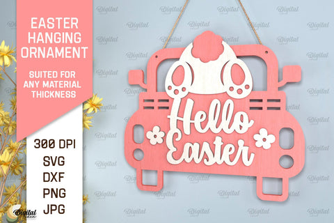 Easter Hanging Ornament SVG. Easter Decor Laser Cut SVG Evgenyia Guschina 