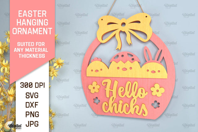 Easter Hanging Ornament SVG. Easter Decor Laser Cut SVG Evgenyia Guschina 