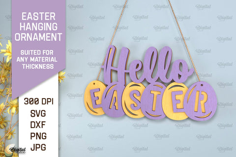 Easter Hanging Ornaments SVG Bundle. Easter Decor Laser Cut SVG Evgenyia Guschina 