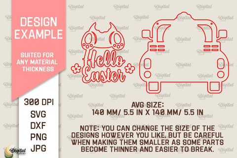 Easter Hanging Ornaments SVG Bundle. Easter Decor Laser Cut SVG Evgenyia Guschina 