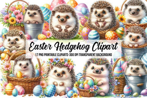 Easter Hedgehog Clipart Sublimation Rupkotha 