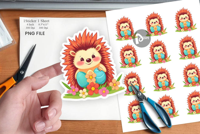 Easter Hedgehog Sticker Sublimation artnoy 
