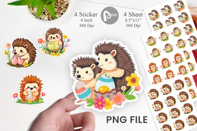 Easter Hedgehog Sticker Sublimation artnoy 