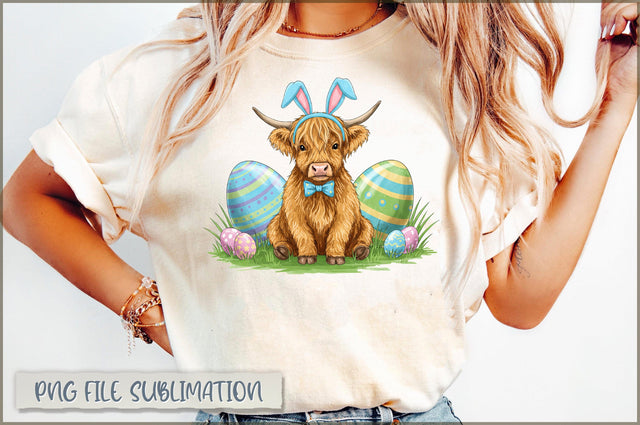 Easter Highland Cow Sublimation Sublimation Shetara Begum 